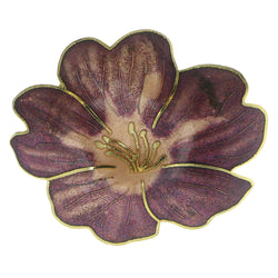 Flower Brooch-Pin Gold-Tone & Purple Colored #LQP614