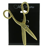 Scissors Brooch-Pin With Crystal Accents  Gold-Tone Color #LQP616
