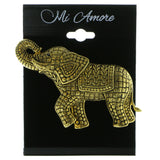 Elephants Brooch-Pin Gold-Tone Color  #LQP617