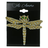 Dragonfly Brooch-Pin Gold-Tone & Silver-Tone Colored #LQP637