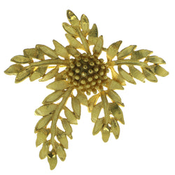 Leaves Brooch-Pin Gold-Tone Color  #LQP673
