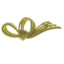 Rope Brooch-Pin Gold-Tone Color  #LQP701
