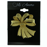 Ribbon Brooch-Pin Gold-Tone Color  #LQP705