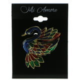 Swan Brooch-Pin Gold-Tone & Multi Colored #LQP725
