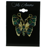 Butterfly Brooch-Pin Gold-Tone & Green Colored #LQP727