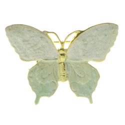 Butterfly Brooch-Pin Gold-Tone & Green Colored #LQP783