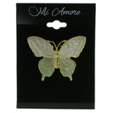 Butterfly Brooch-Pin Gold-Tone & Green Colored #LQP783