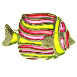 Fish Brooch-Pin Gold-Tone & Multi Colored #LQP785