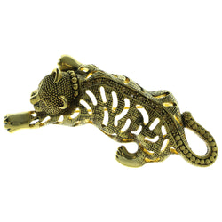 Tiger Brooch-Pin With Crystal Accents  Gold-Tone Color #LQP795