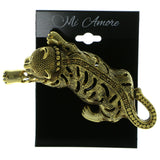 Tiger Brooch-Pin With Crystal Accents  Gold-Tone Color #LQP795