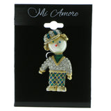 Little Boy Brooch-Pin With Crystal Accents Gold-Tone & Multi Colored #LQP801