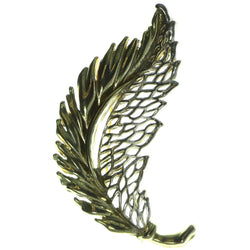 Feather Brooch Pin Gold & Silver Colored #LQP81