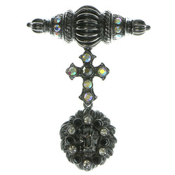 AB Finish Brooch Pin With Crystal Accents Silver & Multi-color Colored #LQP84