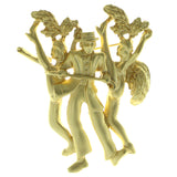 Dancers Brooch-Pin Gold-Tone Color  #LQP854