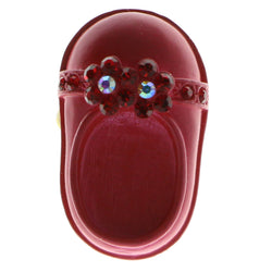 Kid's Shoe Brooch-Pin With Crystal Accents  Red Color #LQP926