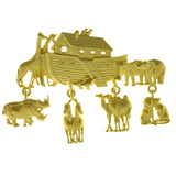 Noah's Ark Brooch-Pin With Drop Accents  Gold-Tone Color #LQP940