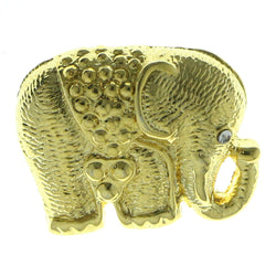 Elephants Brooch-Pin With Crystal Accents  Gold-Tone Color #LQP960