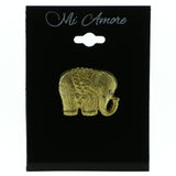 Elephants Brooch-Pin With Crystal Accents  Gold-Tone Color #LQP960