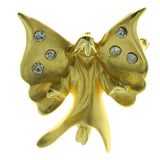 Angel Brooch-Pin With Crystal Accents  Gold-Tone Color #LQP963