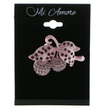 Cherries Brooch-Pin With Crystal Accents  Pink Color #LQP967
