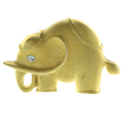 Elephants Brooch-Pin With Crystal Accents  Gold-Tone Color #LQP983