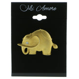 Elephants Brooch-Pin With Crystal Accents  Gold-Tone Color #LQP983