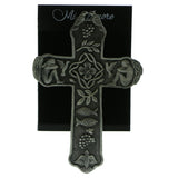 Cross Religious Brooch-Pin Silver-Tone Color  #LQP996