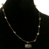 Brown Metal Collar-Necklace With Bead Accents #3277