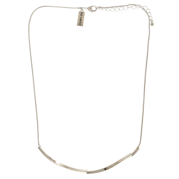 Adjustable Length Collar-Necklace Silver-Tone Color  #3274