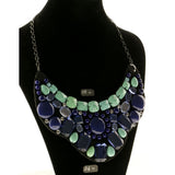 Adjustable Length Bib-Necklace With Crystal Accents  Colorful #3282