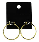 Gold-Tone Hoop Earrings With Rhinestone Accents For Women LTDE2