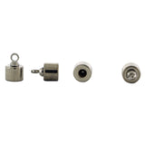 6mm Loop End Barrel Magnetic Clasp Set Of 10 Silver Plated MC19