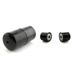 8mm Barrel Magnetic Clasp Set Of 10 Black Plastic Coated MC22