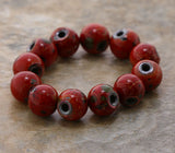 6mm Marbelized Red Magnetic Round MM15