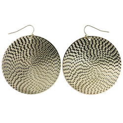 Textured Dangle-Earrings Gold-Tone Color  #MQE02