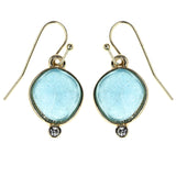 Faceted Dangle-Earrings With Bead Accents Blue & Gold-Tone Colored #MQE038