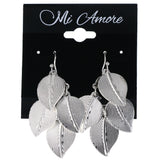 Leaf Chandelier-Earrings Silver-Tone Color  #MQE050