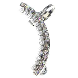 AB Finish Ear-Cuff With Crystal Accents  Silver-Tone Color #MQE058