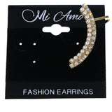 AB Finish Ear-Cuff With Crystal Accents Gold-Tone & Silver-Tone Colored #MQE059