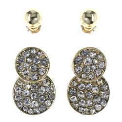 Earring Set Stud-Earrings With Crystal Accents Gold-Tone & Silver-Tone Colored #MQE066