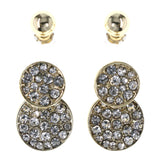 Earring Set Stud-Earrings With Crystal Accents Gold-Tone & Silver-Tone Colored #MQE066