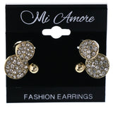 Earring Set Stud-Earrings With Crystal Accents Gold-Tone & Silver-Tone Colored #MQE066