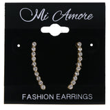 Gold-Tone & Silver-Tone Colored Metal Dangle-Earrings With Crystal Accents #MQE067