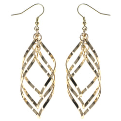 Gold-Tone Metal Dangle-Earrings #MQE076