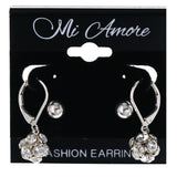 Earring Set Dangle-Earrings With Crystal Accents  Silver-Tone Color #MQE078