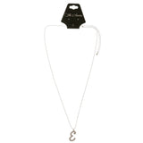 Initial E Adjustable Length Pendant-Necklace  With Crystal Accents Silver-Tone Color #3268