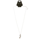 Initial J Adjustable Length Pendant-Necklace  With Crystal Accents Silver-Tone Color #3267