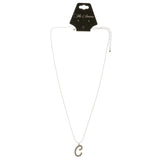 Initial C Adjustable Length Pendant-Necklace  With Crystal Accents Silver-Tone Color #3269