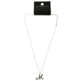 Initial M Adjustable Length Pendant-Necklace  With Crystal Accents Silver-Tone Color #3262