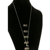 Initial L Adjustable Length Pendant-Necklace  With Crystal Accents Silver-Tone Color #3263